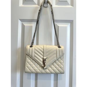 YSL Saint Laurent Medium Envelope Bag in Quilted Grain Leather- RARE